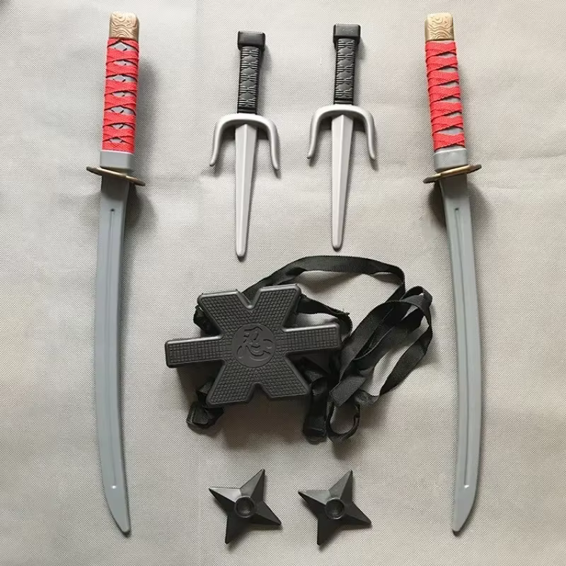 Ensemble Ninja pour Halloween, accessoires de samouraï pour enfants, accessoires de cosplay, bretelles, ensemble de couteaux, modèle de fléchettes, cadeaux, collection, jouets