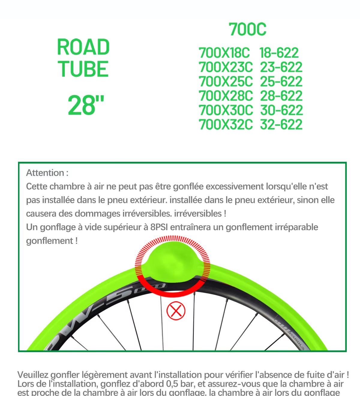 10 pièces CYCLAMI vélo ultraléger TPU chambre à air 700C 18 23 25 28 30 32