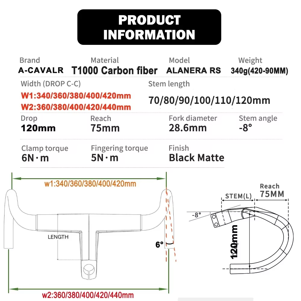 Guidon de vélo de route DEDA Alanera RS 2025