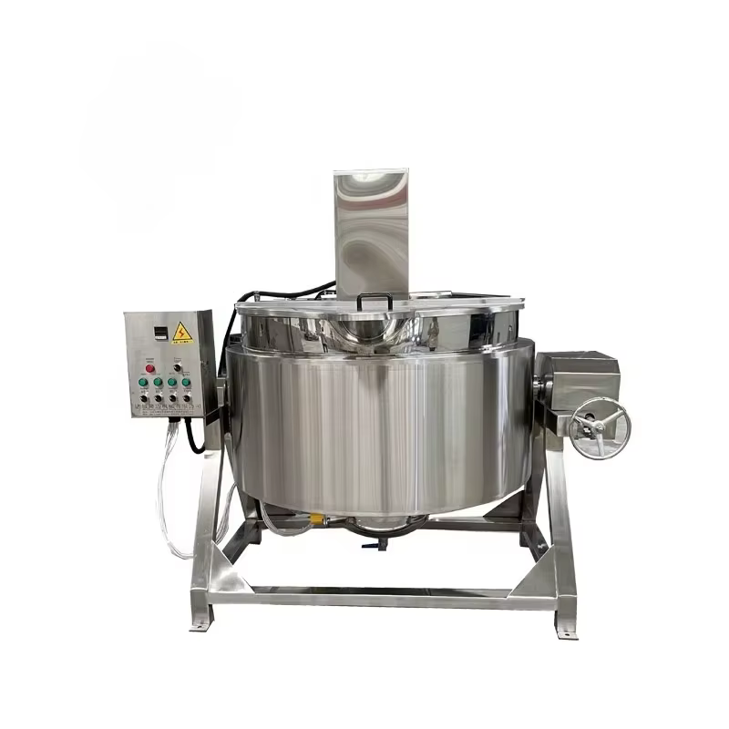 Bouilloire à bonbons inclinable 100-1000L, avec agitateur, vapeur à gaz, bouilloire électrique à gaine, marmite avec mélangeur