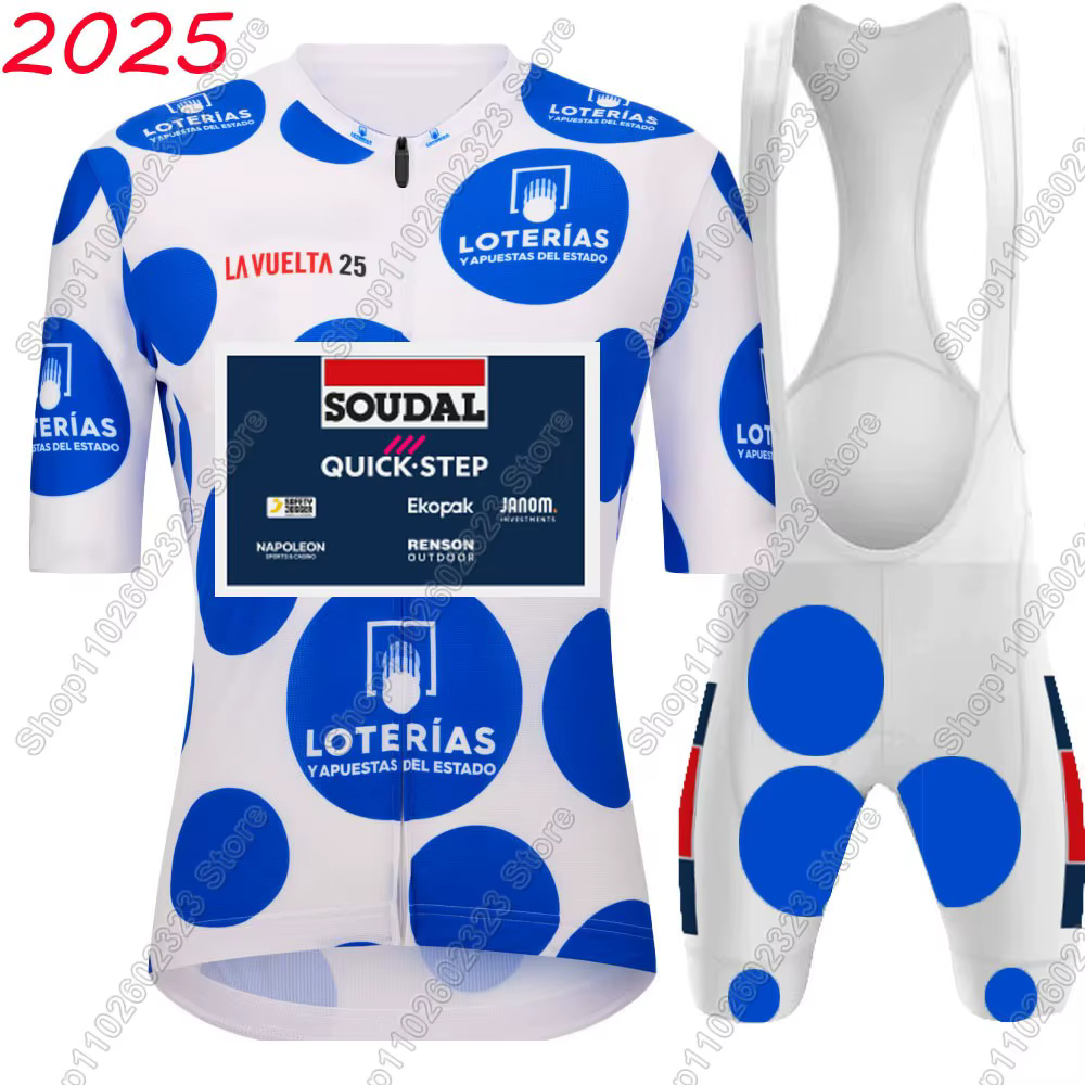 2025 Espagne Tour Soudal Quick Setp Maillot de cyclisme ensemble vêtements de vélo chemises