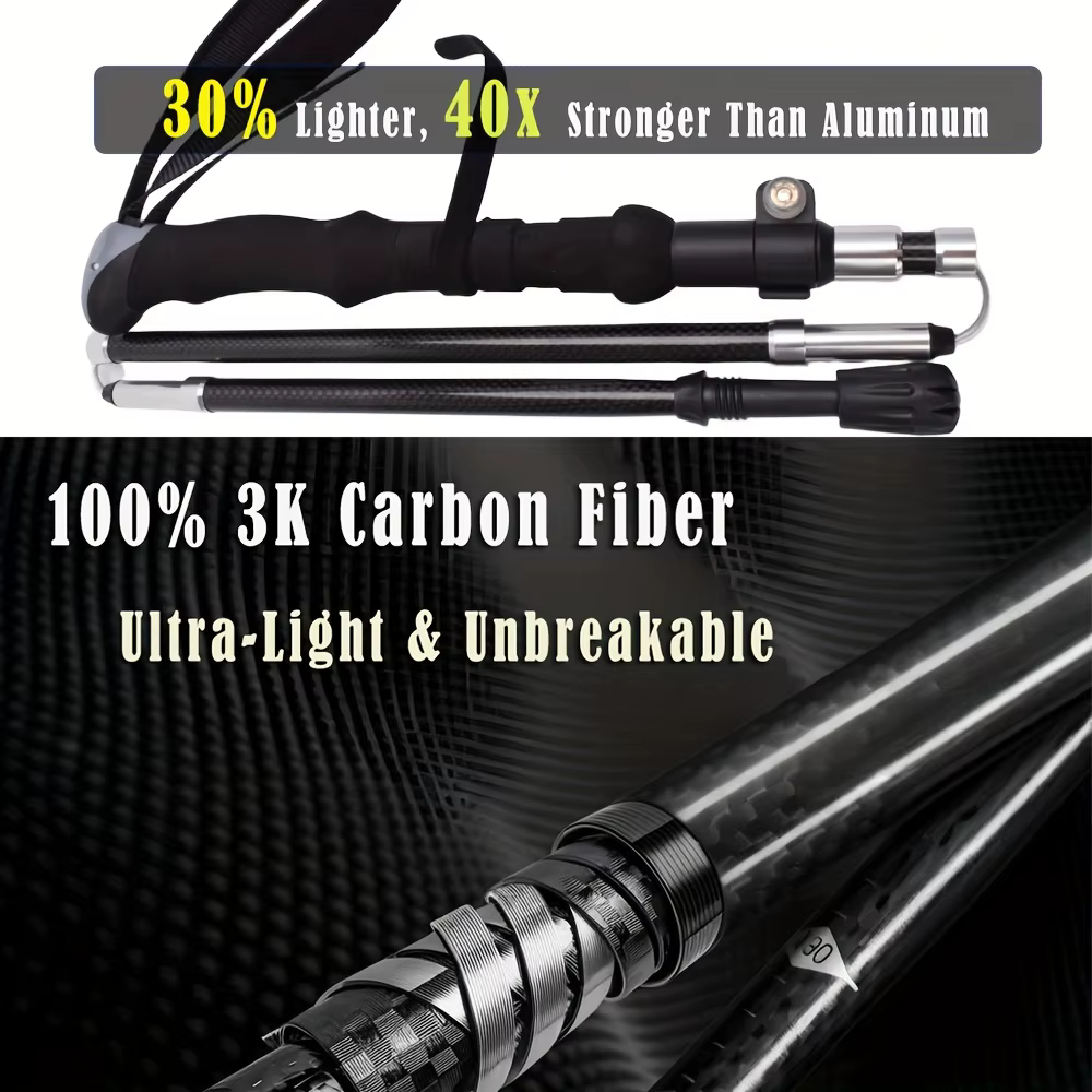 Bâtons de randonnée 100 % fibre de carbone de qualité supérieure (paquet de 2)