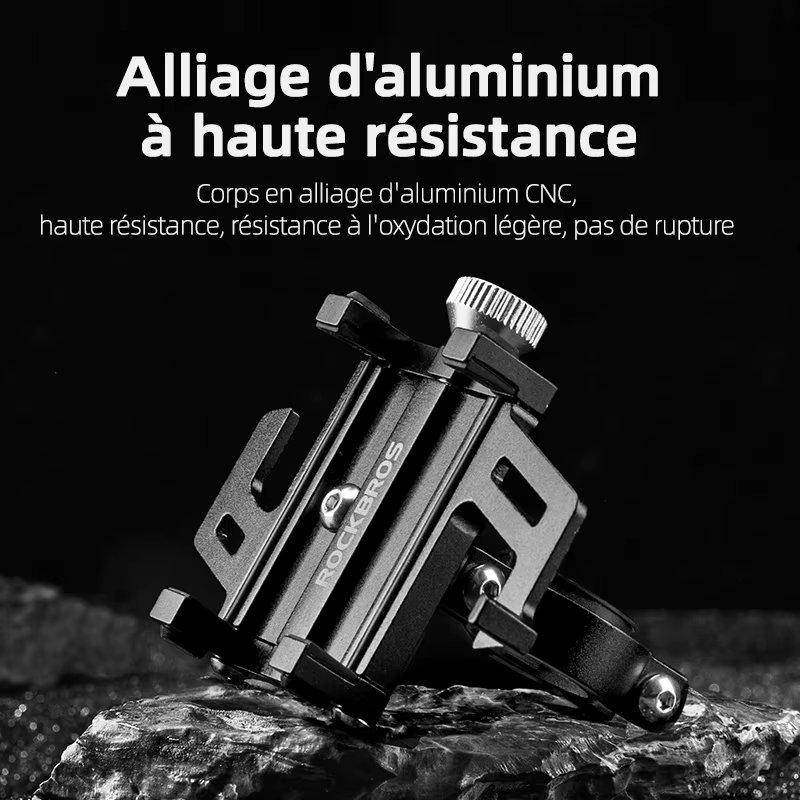ROCKBROS – support de téléphone pour moto et vélo électrique en alliage d'aluminium cinq griffes mécanique CNC