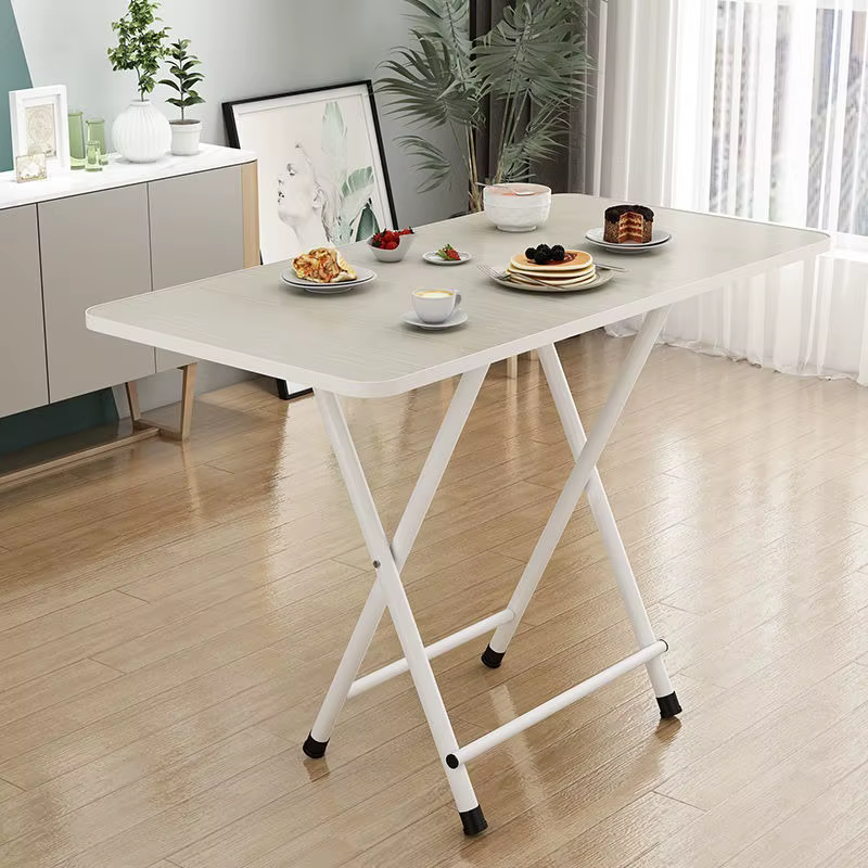 Table pliante simple de petite taille pour la maison, table à manger, table d'étude pour étudiants, table portable à double barre pour dortoir ﻿