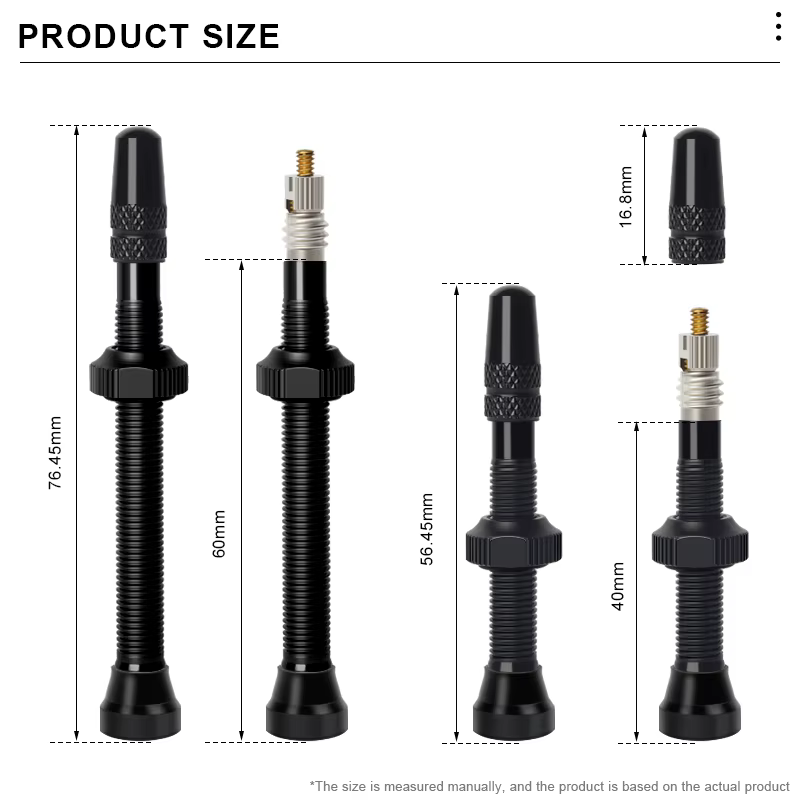Valve tubeless pour vélo 40/60 mm F/V Presta