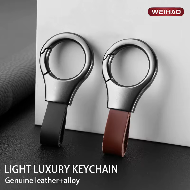 Porte-clés en cuir pour voiture moto porte-clés hommes et femmes lanière clés sangle accessoire pour cadeau intérieur 2025 nouveau noir 2 pièces