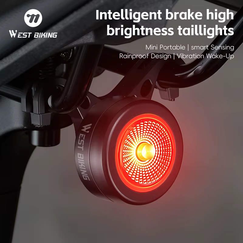Feu arrière de vélo intelligent WEST BIKING à détection automatique