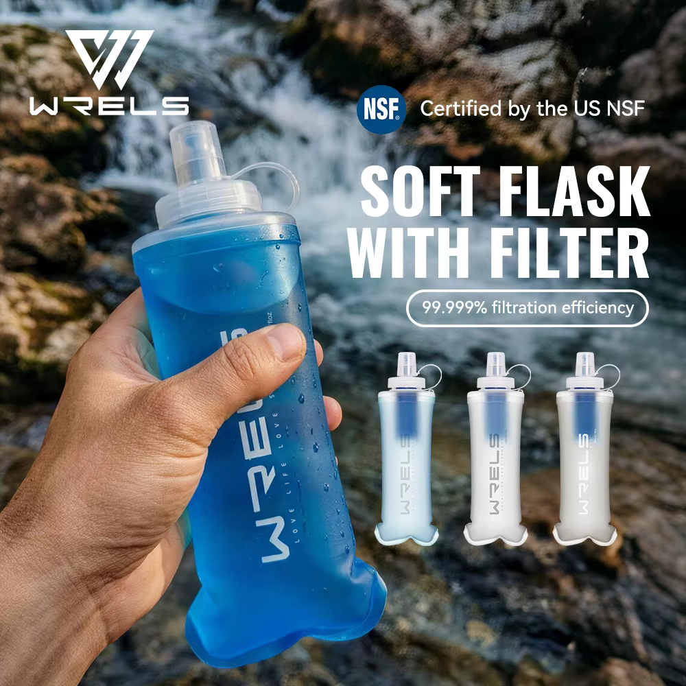 Bouteille d'eau filtrante pliable ultralégère WRELS