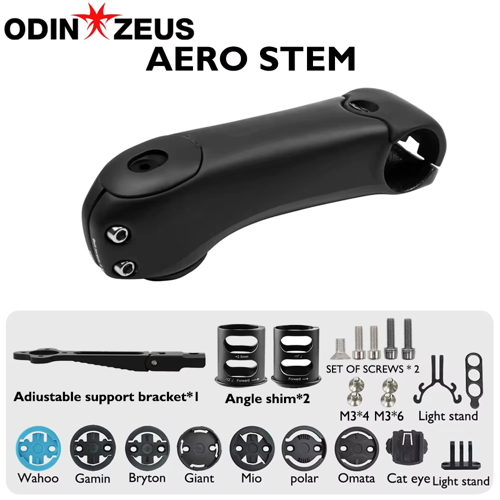 Tige de vélo de route Aero en carbone -17 ° à -7 ° Support d'ordinateur GPS réglable de 31