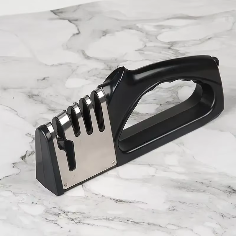 Affûteur de couteaux de cuisine à 4 segments, multifonctionnel, Portable, Base antidérapante, Gadgets de cuisine ménagers, accessoires