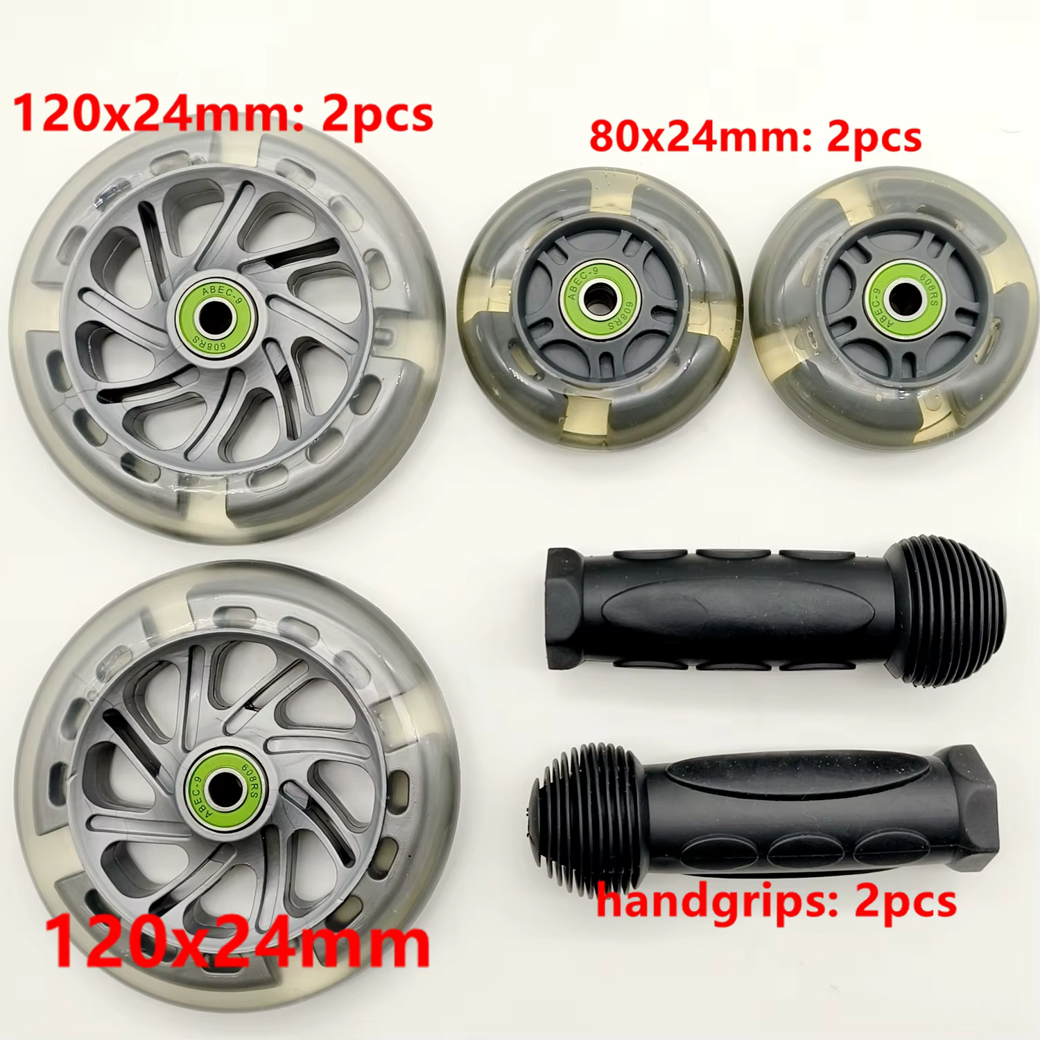 Poignée clignotante pour roue de scooter, 80x24mm, 120x24mm, 120x30mm