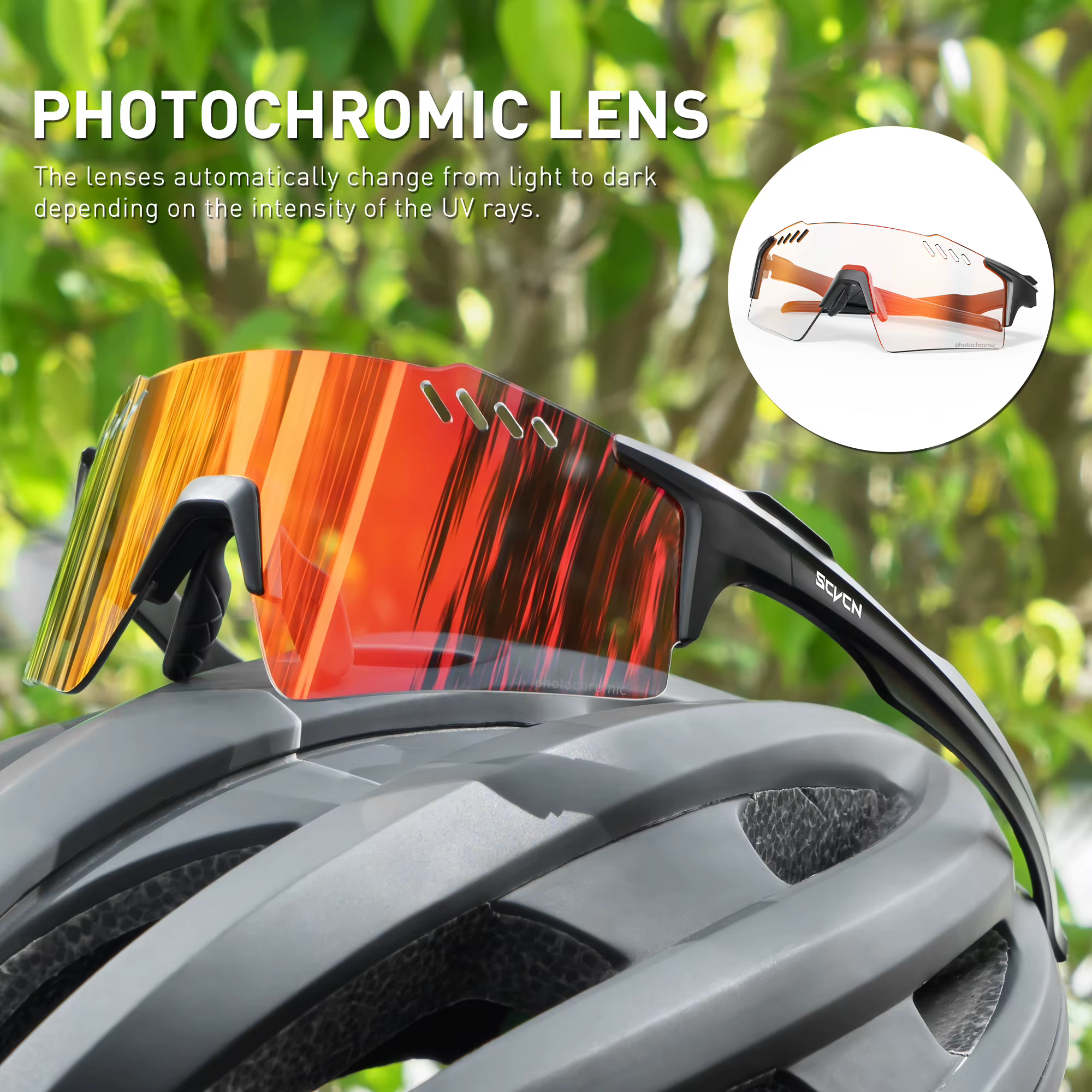 SCVCN lunettes de cyclisme photochromiques UV400