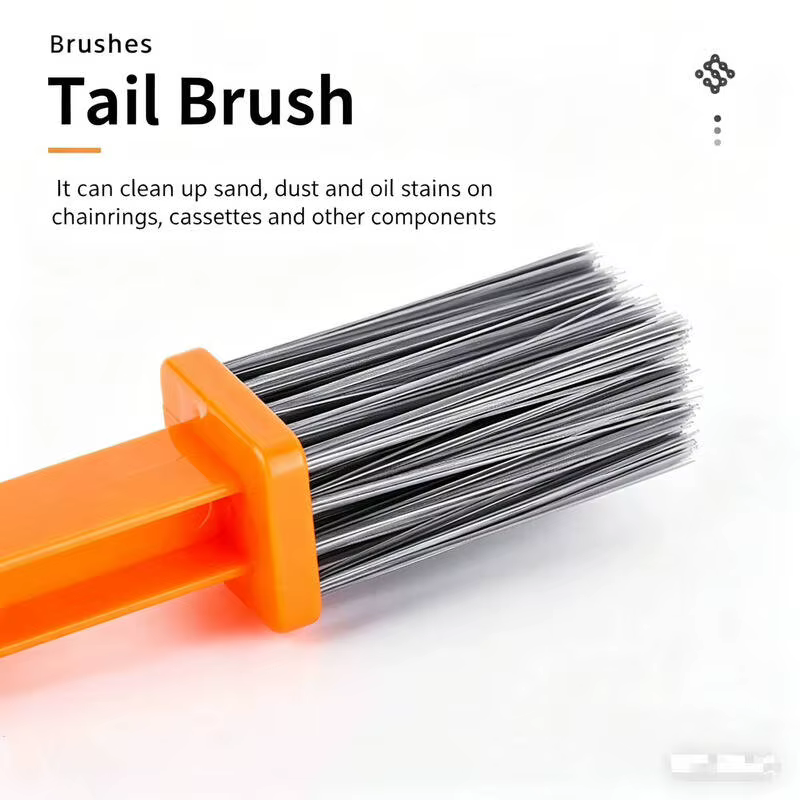 Brosse de nettoyage de chaîne de vélo à double tête, nettoyeur de chaîne de vélo multifonction, brosse de nettoyage de chaîne portable pour moto et vélo