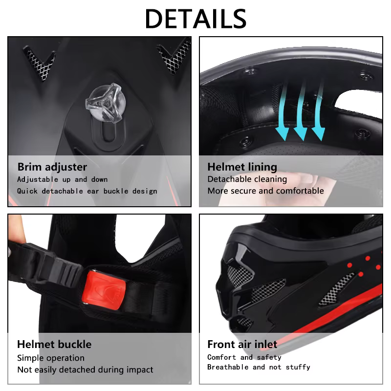UCHOOSE tout-terrain montagne intégral casque de motobiker classique vélo vtt