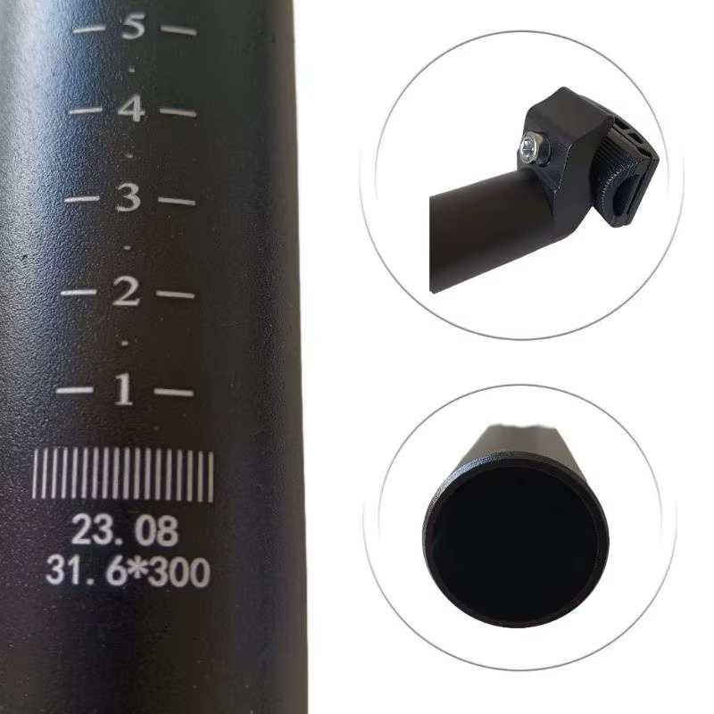 Tige de selle de vélo légère en alliage d'aluminium de 300 mm