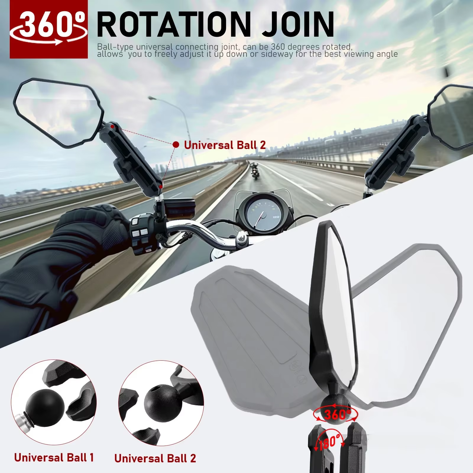 Rétroviseurs de moto universels