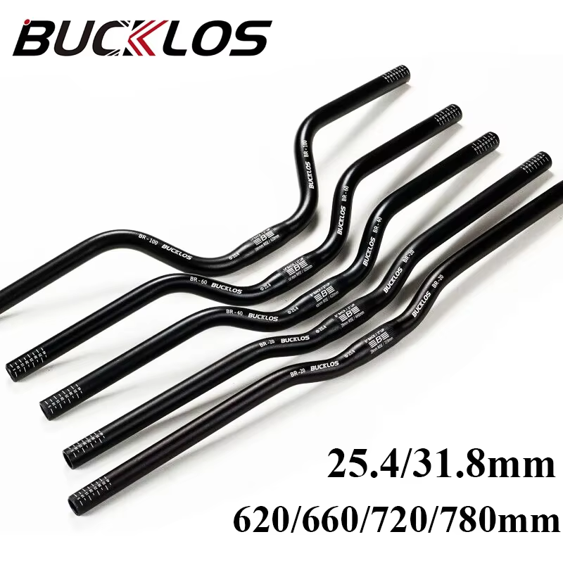 BUCKLOS VTT guidon 31.8mm 25.4mm vélo Riser barre 620/660/720/780mm en alliage d'aluminium vtt