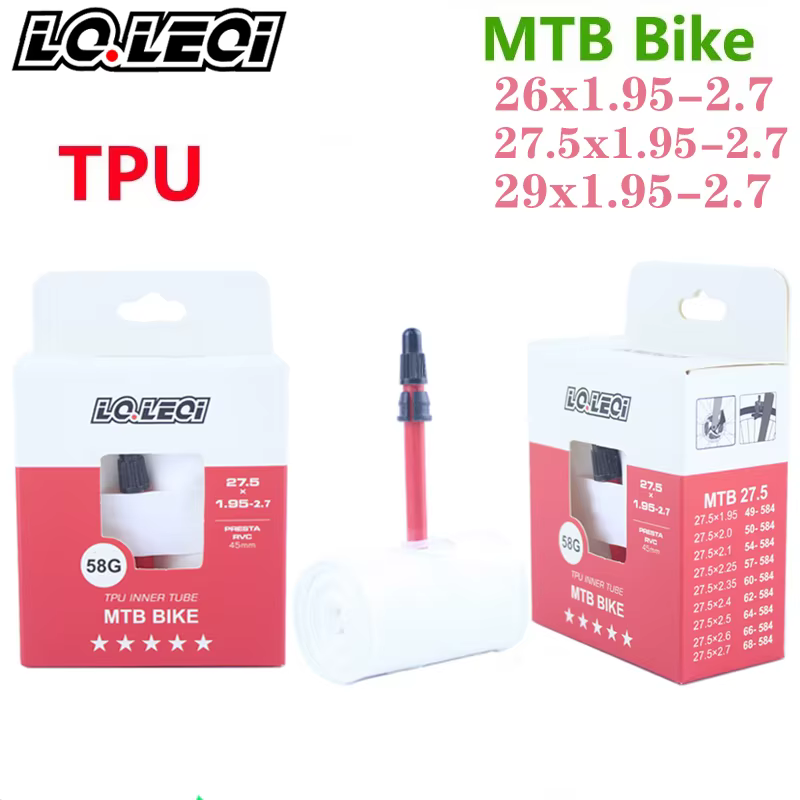 LQ.LEQI VTT 29 26 27.5 chambre à air de vélo caméra ultralégère TPU 29x1.95 2.0 2.1 2.2 2.3 2.4 2.5 2. 6 pneus