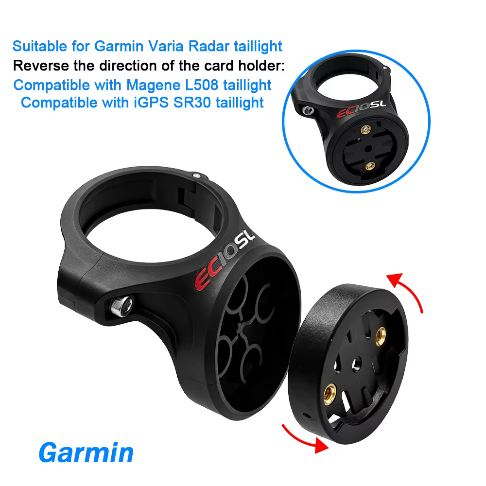 Support de selle de vélo compatible avec Garmin Varia RTL510 RTL515 RVR315 RearVue 820 Radar de recul et feu arrière