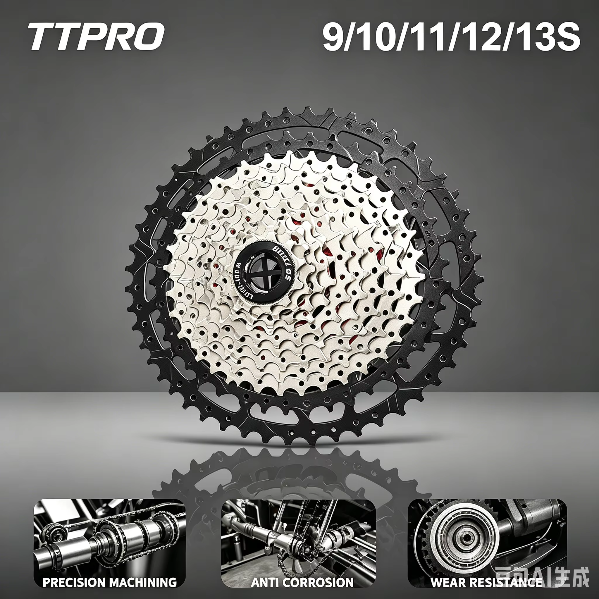Cassette de vélo de route TTPRO E 8/9/10/11/12 vitesses 23/25/28/32/34/36T K7