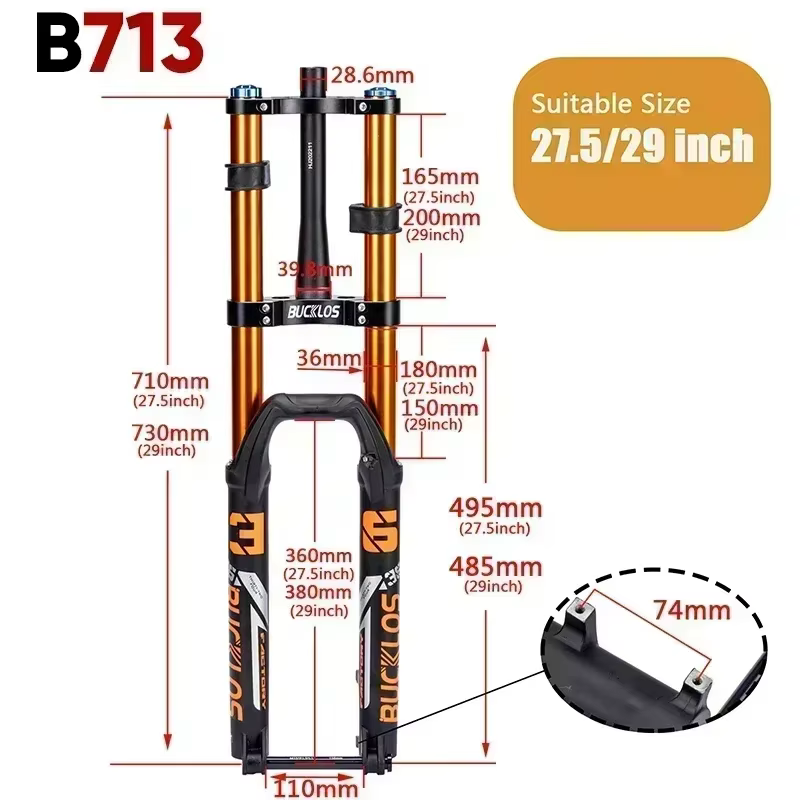 BUCKLOS – fourche à Suspension de vélo de descente