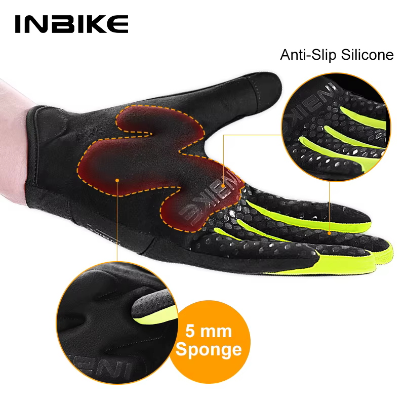 INBIKE vtt gants de cyclisme hommes doigt complet Gel rembourré écran tactile respirant antichoc