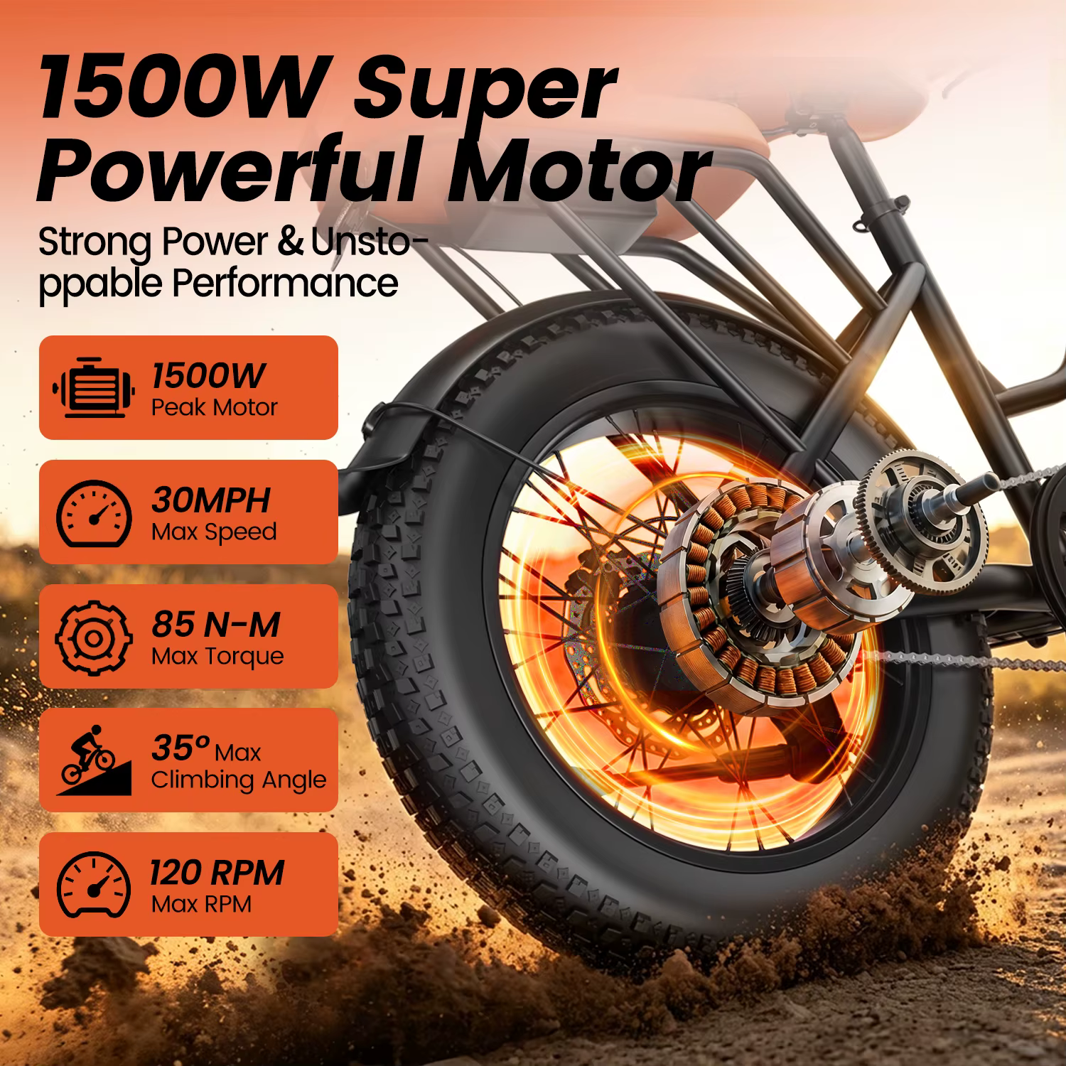 Vélo électrique Kickwey LD20 250W & 1000W 48V 20AH avec pneus larges 20x3 pouces