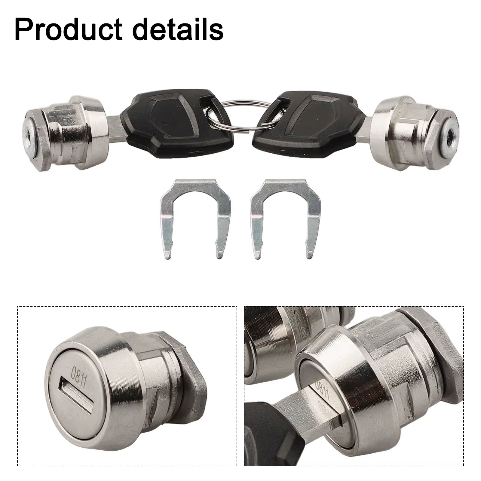 Accessoires de serrure de bagage de moto 2 clés cylindre