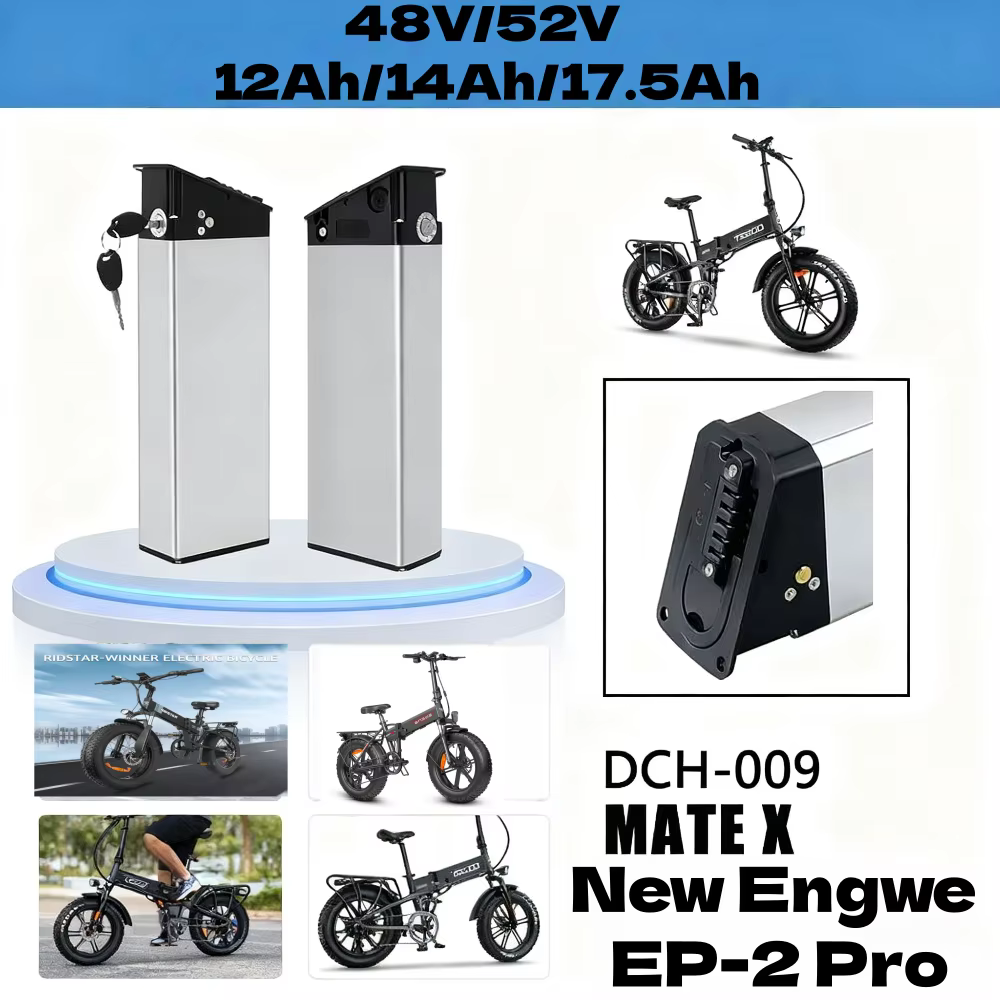 Pour Engwe EP-2 Pro MATE X 48V/52V batterie de remplacement 12Ah/14Ah/17.5Ah convient aux nouvelles vélos DCH-009
