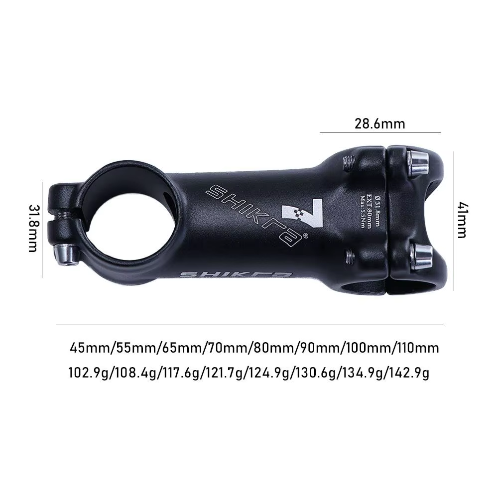Potence de vélo en alliage d'aluminium de 45/55/65/70/80/90/100/110 mm
