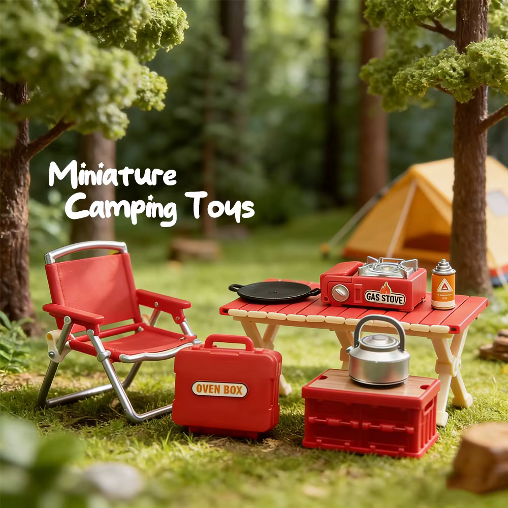 Ensemble de modèles miniatures pour camping et pique-nique, accessoires pour maison de poupée, décorations artisanales DIY, accessoires de photographie, ornements de paysage miniature