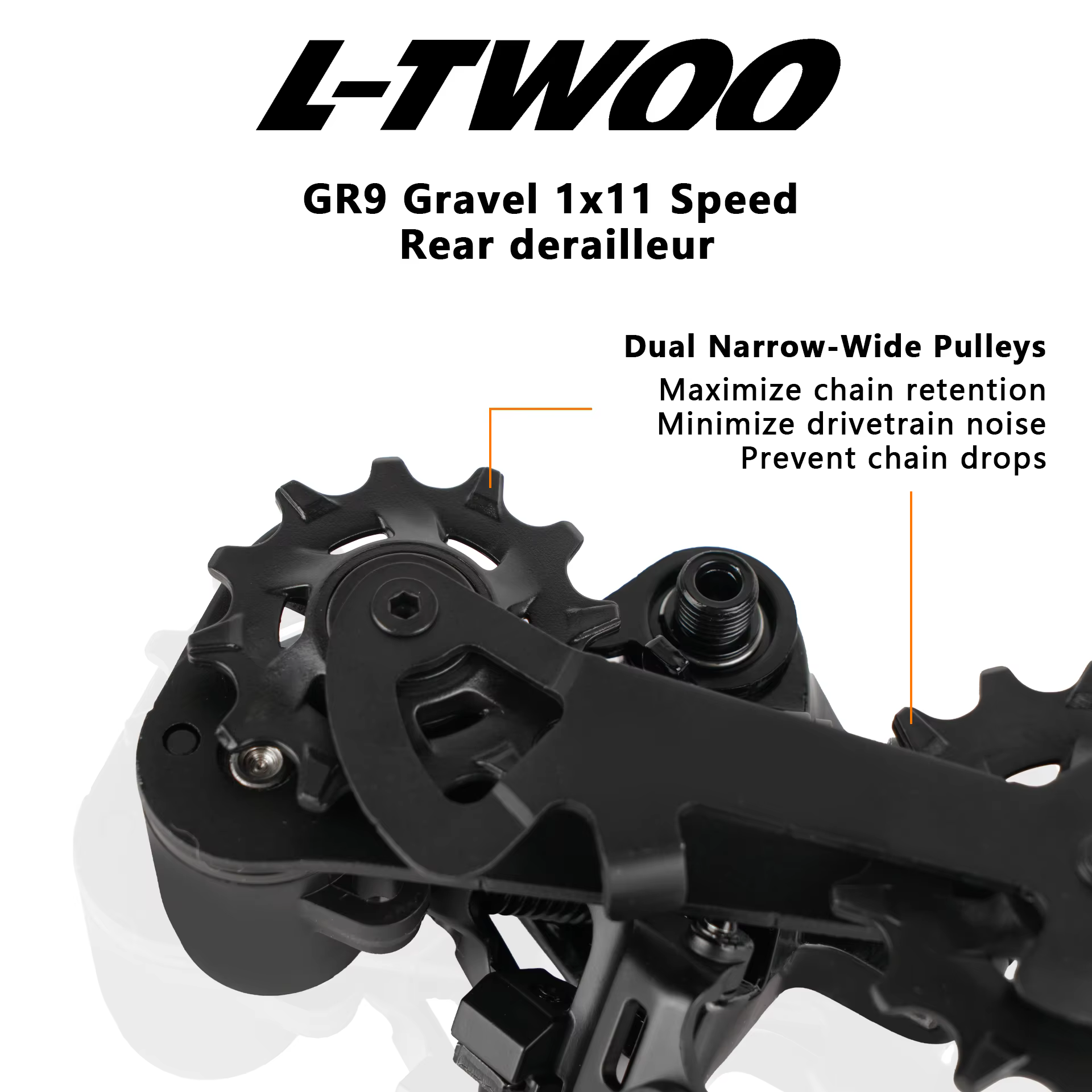 Kit de transmission LTWOO GR9 pour vélo de gravier 1x11 vitesses avec levier de commande mécanique double et dérailleur