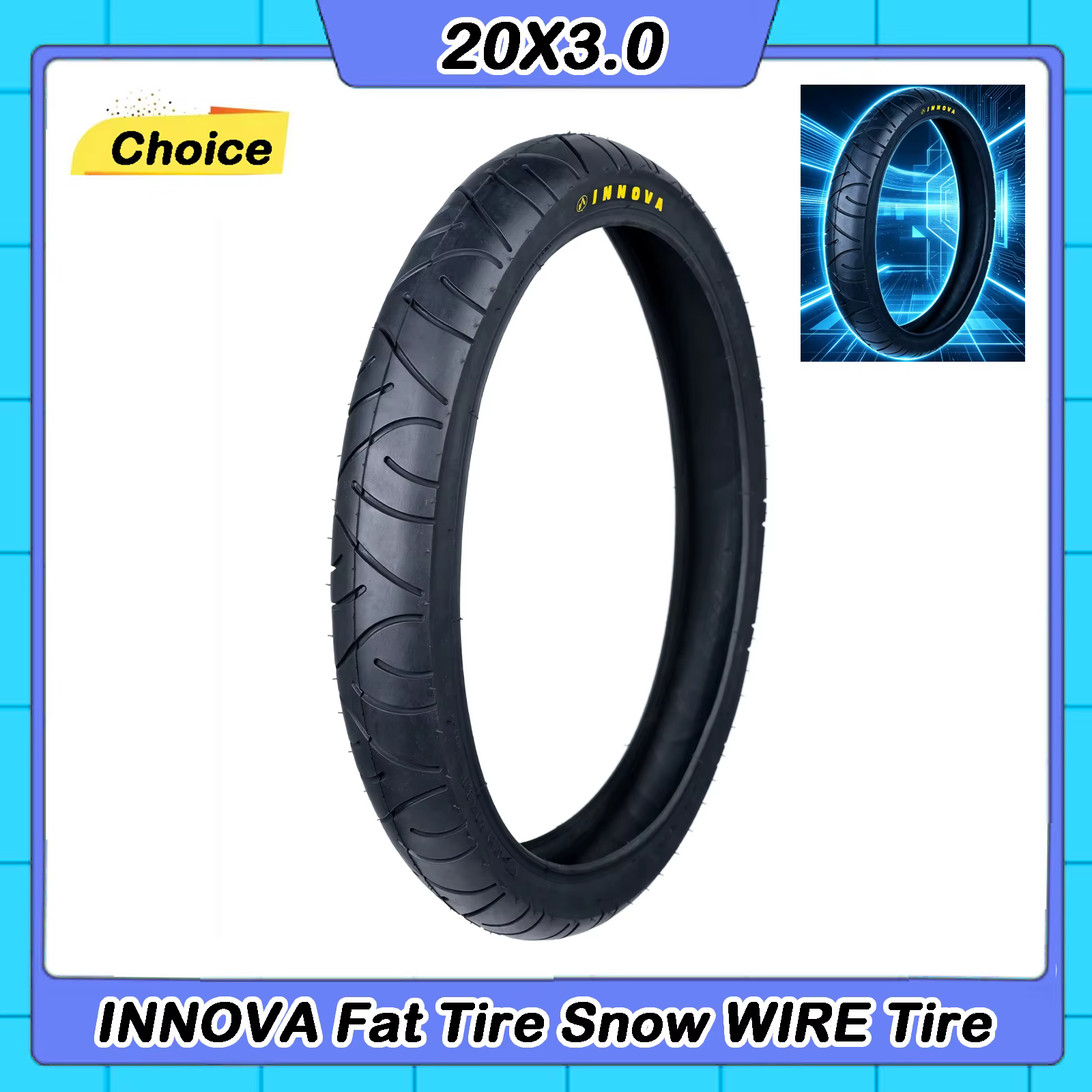 Pneu de VTT électrique INNOVA 20x3.0 Fat Tire Snow WIRE