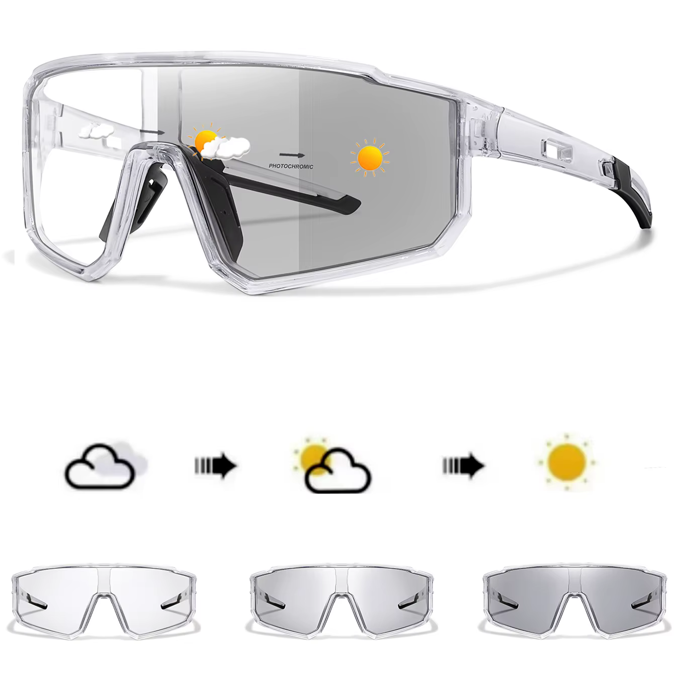 Marque de mode hommes femmes vélo lunettes photochromiques vtt