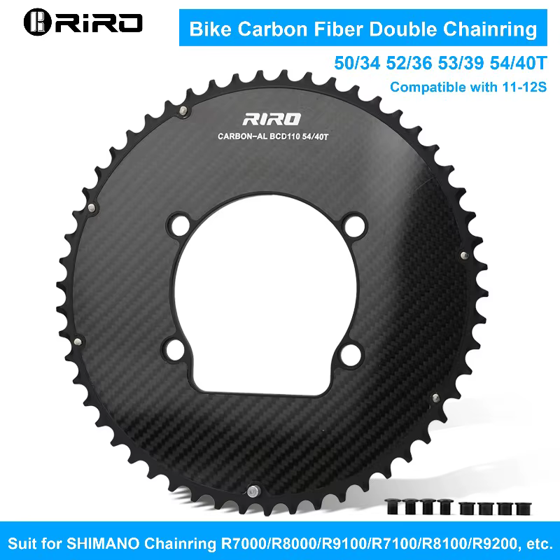 Plateau de pédalier en carbone RIRO 110BCD 11/12S 4 boulons pour vélo de route