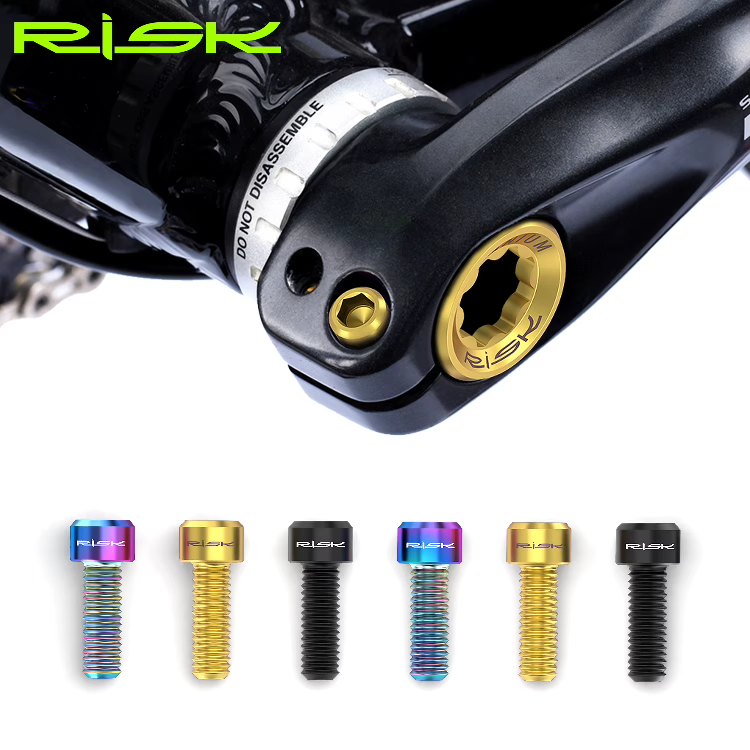 Risque 2 pièce/ensemble M6 * 18MM boulons de fixation de bras de manivelle bras de roue à chaîne de vélo de route de montagne vis fixes accessoires de boulon de vélo en alliage de titane