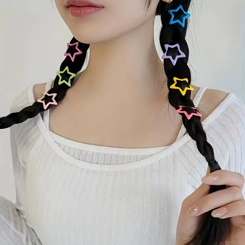Pinces à cheveux en alliage en forme d'étoile, 20/50 pièces, Style rétro élégant, léger, Design ajouré, accessoires pour cheveux pour un usage quotidien