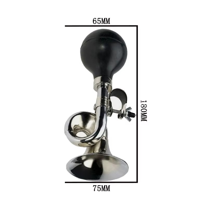 Klaxon d'air pour vélo, son puissant, style rétro, trompette à bec large