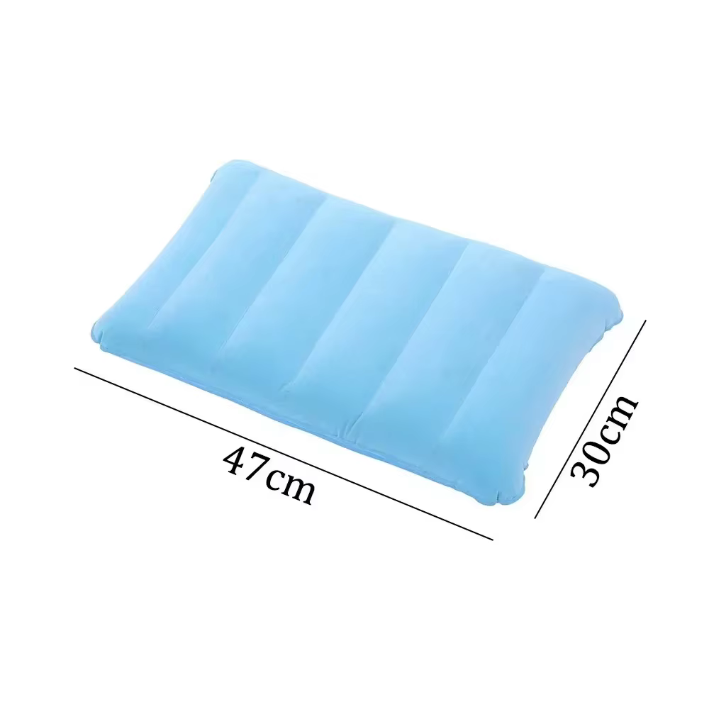Coussin d'air pliable et carré, 47x30cm, pour Camping en plein air, sommeil, oreillers gonflables, dossier de voyage, repose-tête en avion, grand