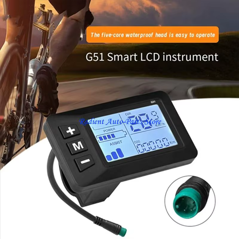 Compteur vitesse LCD T3EF G51 pour scooter électrique vélo avec connecteur étanche