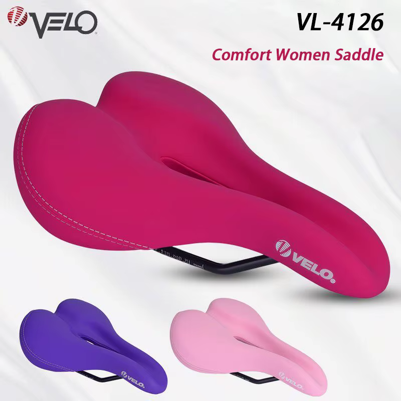 Selle de vélo VELO Original VL-4126 pour femme, en PU, creuse, confortable, avec absorption des chocs, pour VTT, route, vélo pliant