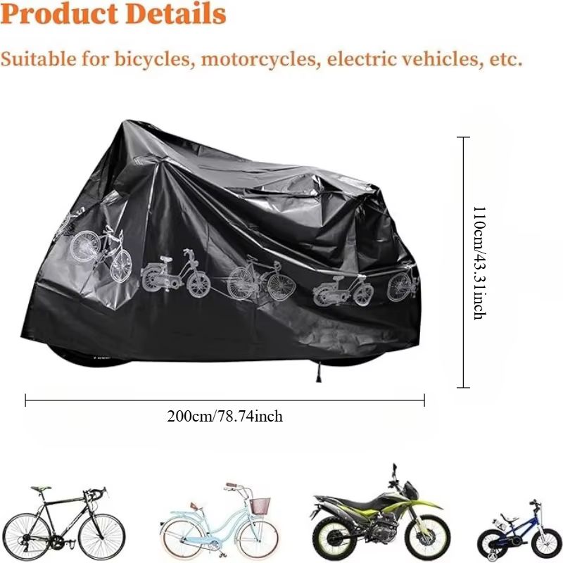 Housse de vélo imperméable pour la plupart des vélos jusqu'à 29 pouces, protection extérieure contre la poussière, la pluie, la neige et les UV, étui pour accessoires de vélo