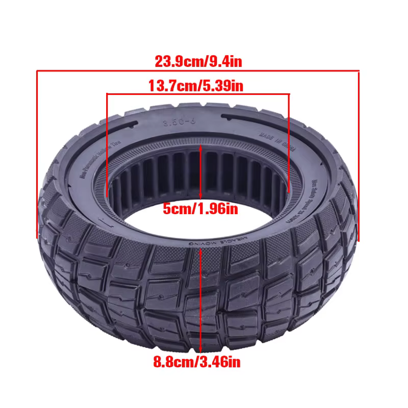 Pneus de trottinette antidérapants, durables et non gonflables à structure grillagée, remplacement idéal pour les pneus pleins 3.50-6