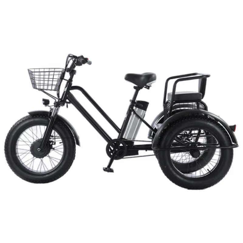 Vélo électrique à trois roues en acier à haute teneur en carbone