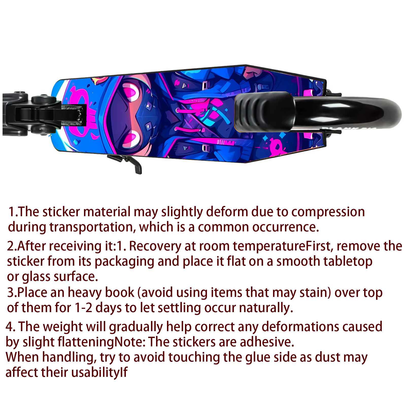 1 grand autocollant coloré et cool pour scooter