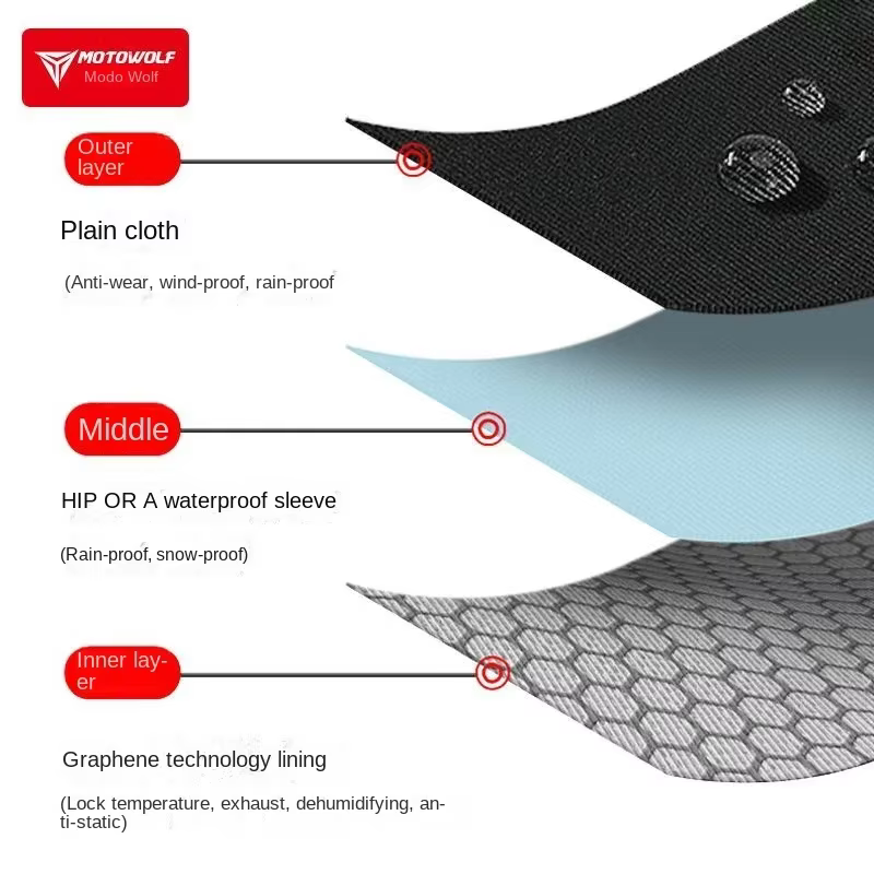 Gants de moto imperméables chauds pour hommes