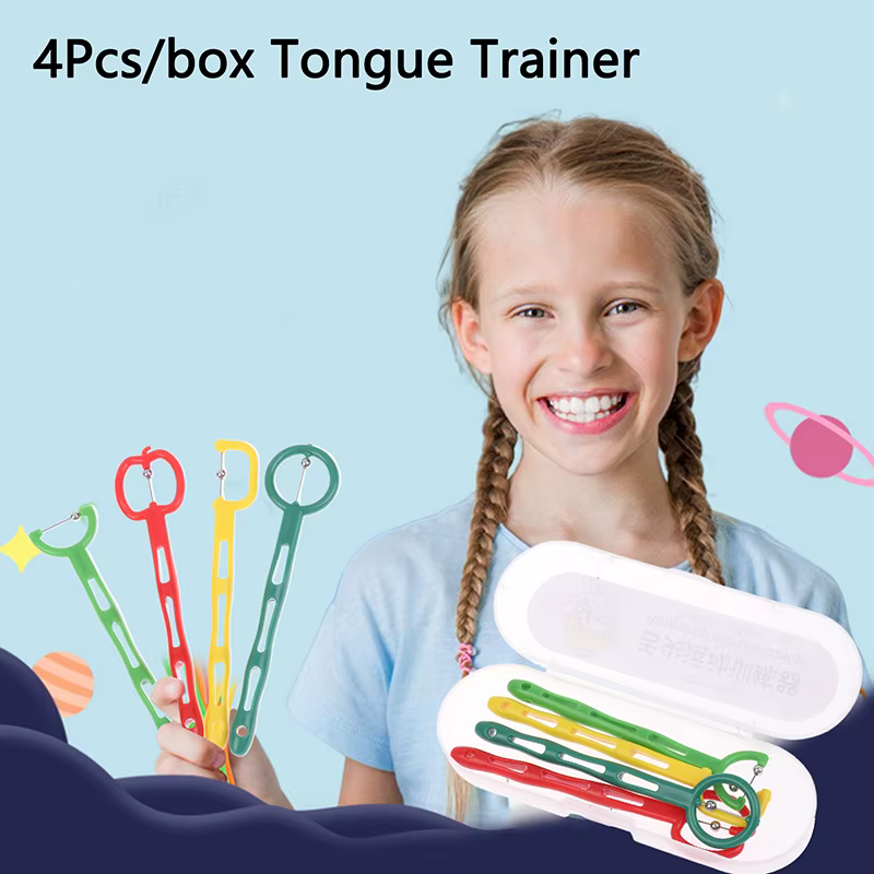 4 pièces/boîte – Exercice de pointe de langue pour adultes et enfants – Thérapie orthophonique, autisme, rééducation sensorielle – Entraîneur musculaire oral de la langue – Outils de communication