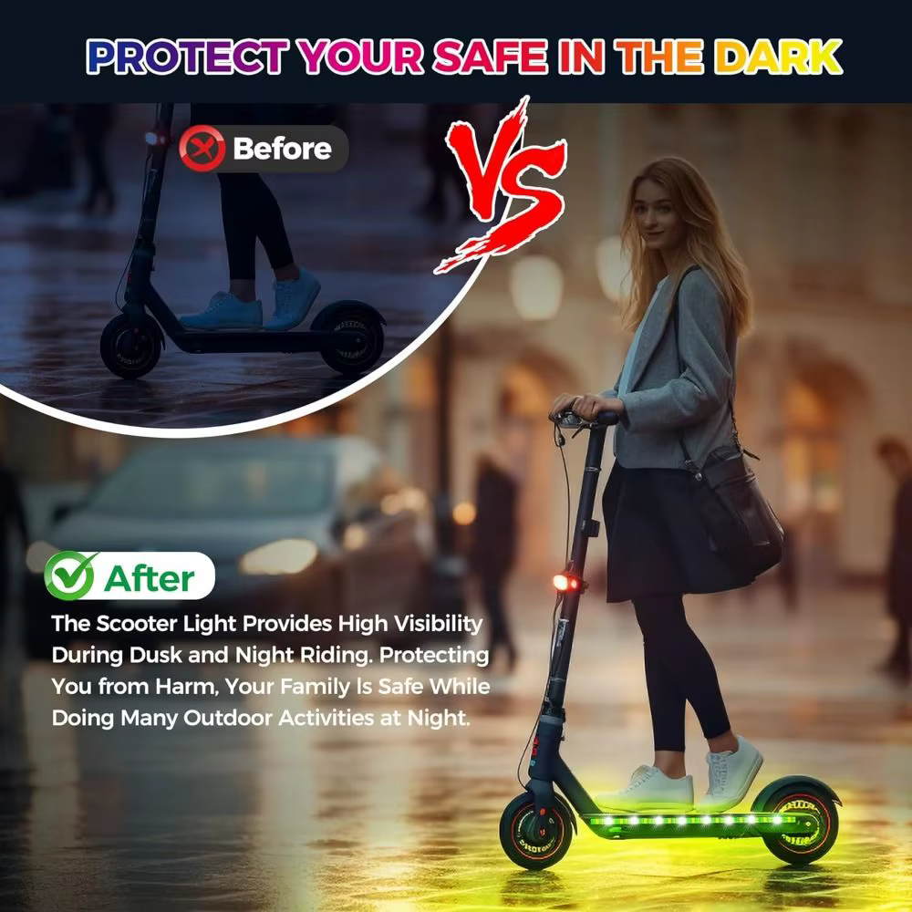 Lumières LED créatives pour trottinette à batterie