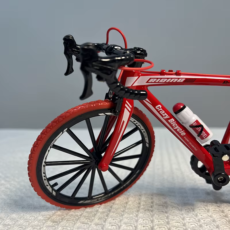 1:8 Mini modèle de vélo en alliage moulé sous pression 19cm doigt en métal adulte rouge Mini vélo Simulation Collection cadeaux jouets filles 14 +