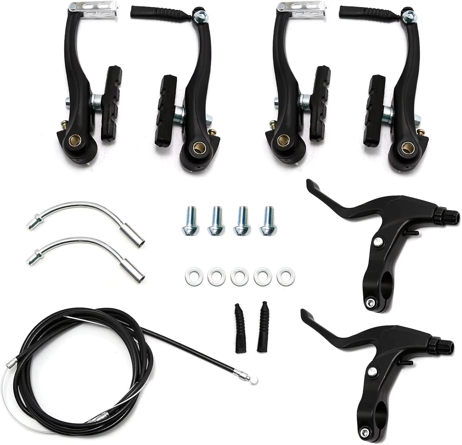 Jeu de freins de vélo vtt BMX V, jeu d'étriers de vtt, traction linéaire AL avec plaquettes de frein, levier, fil, outil d'installation noir